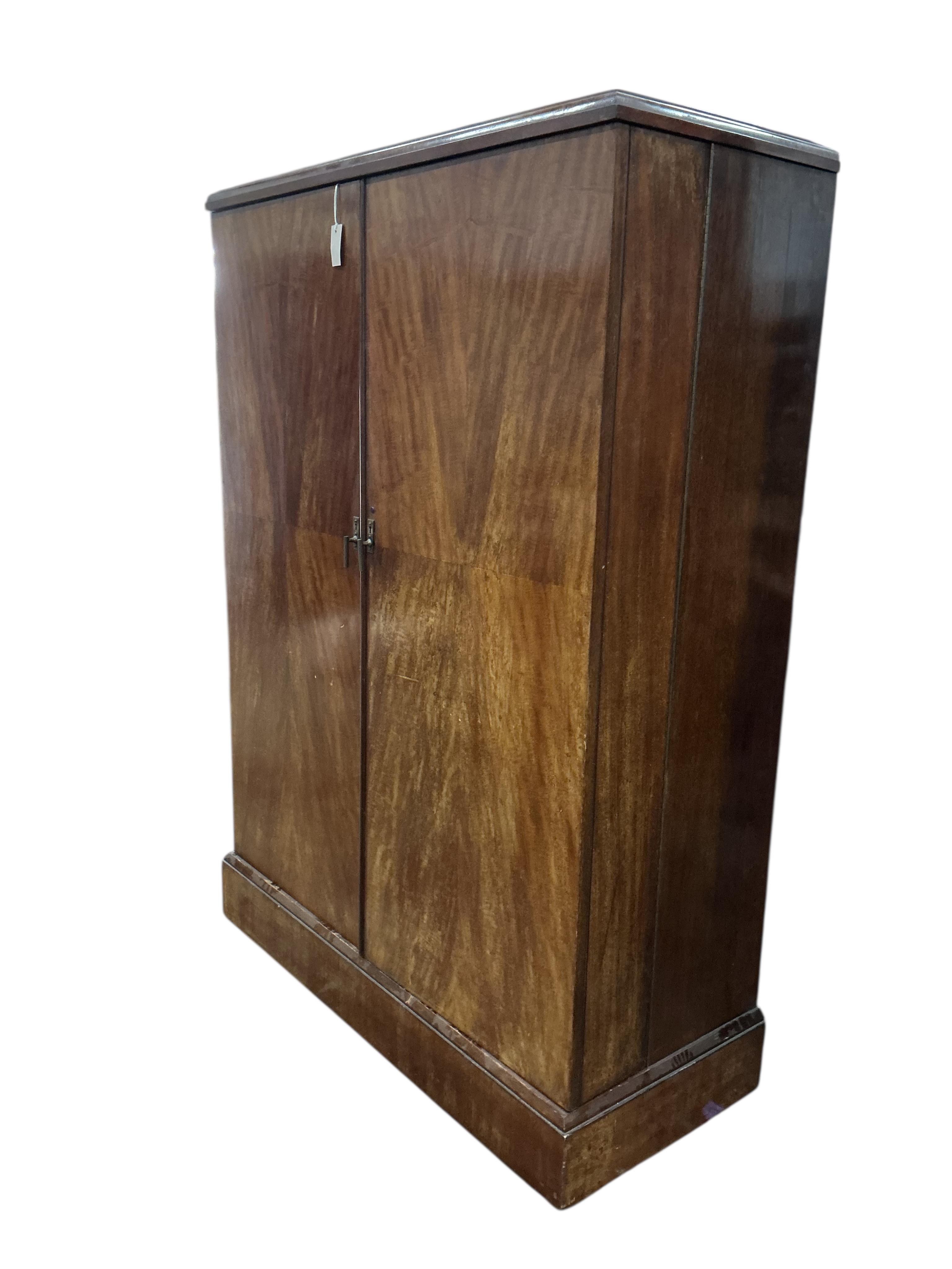 An early 20th century mahogany Patent Compactum wardrobe, width 120cm, depth 52cm, height 173cm